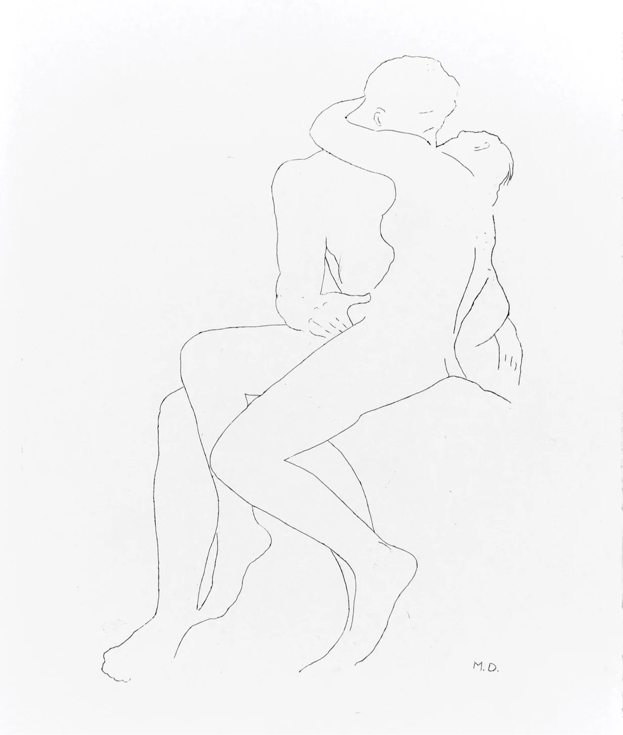 Selected details after Rodin (1967) by Marcel Duchamp – A signed etching from an edition of 150, framed. The piece offers a contemporary interpretation of Rodin's famous sculptures, blending Duchamp’s innovative approach to art with classical themes, showcasing intricate details in a refined etching technique.